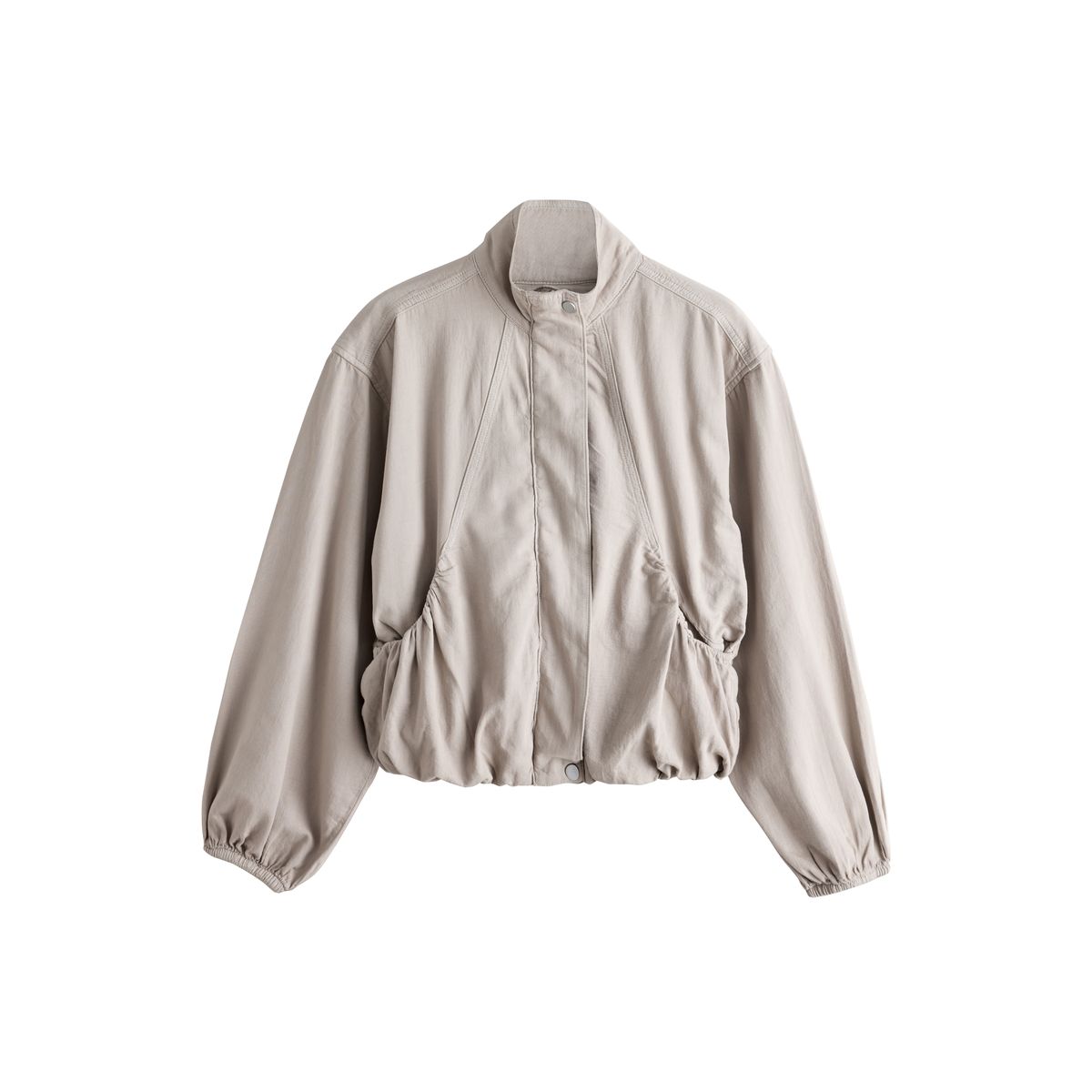 Blouson aviateur denim léger à col cheminée naturel, NEXT