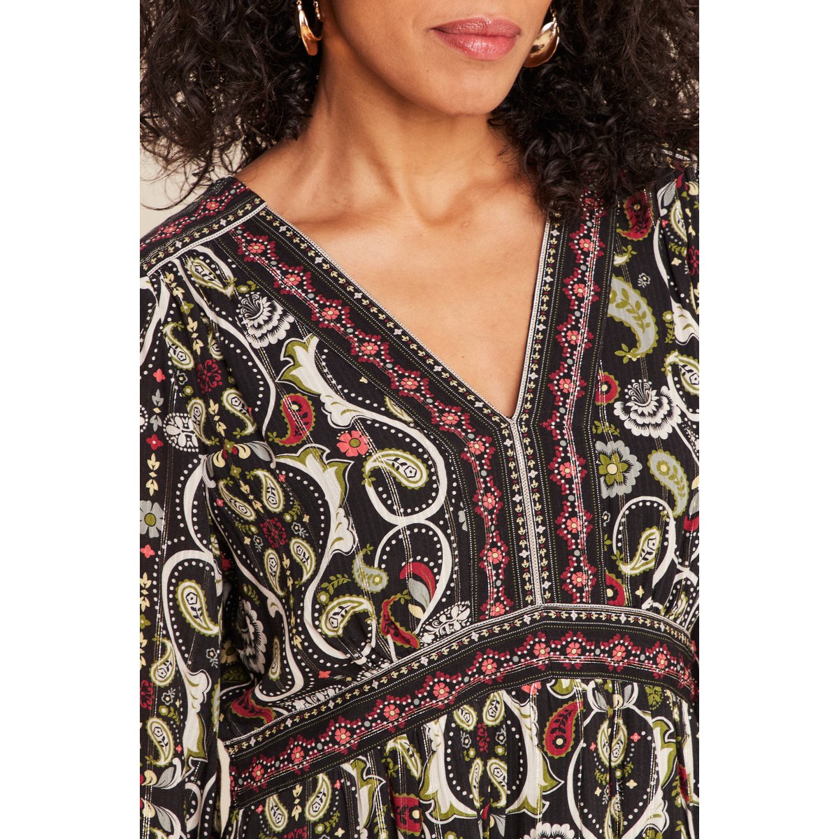 Robe évasée fluide noir, BREAL