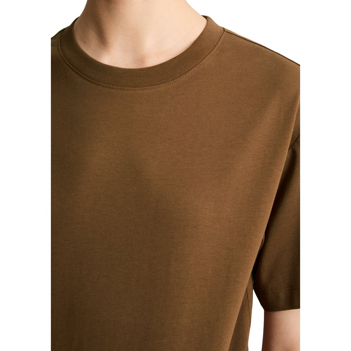T-shirt basique regular en coton organique marron, MARC O’POLO DENIM