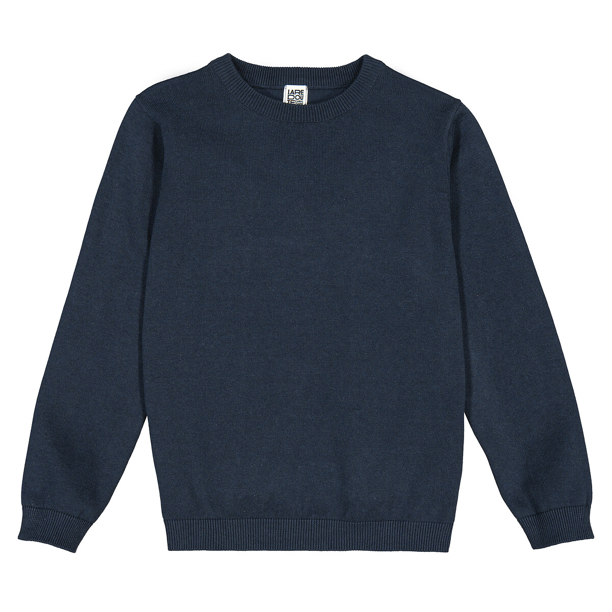 Camisola de gola redonda, em malha fina marinho, LA REDOUTE COLLECTIONS