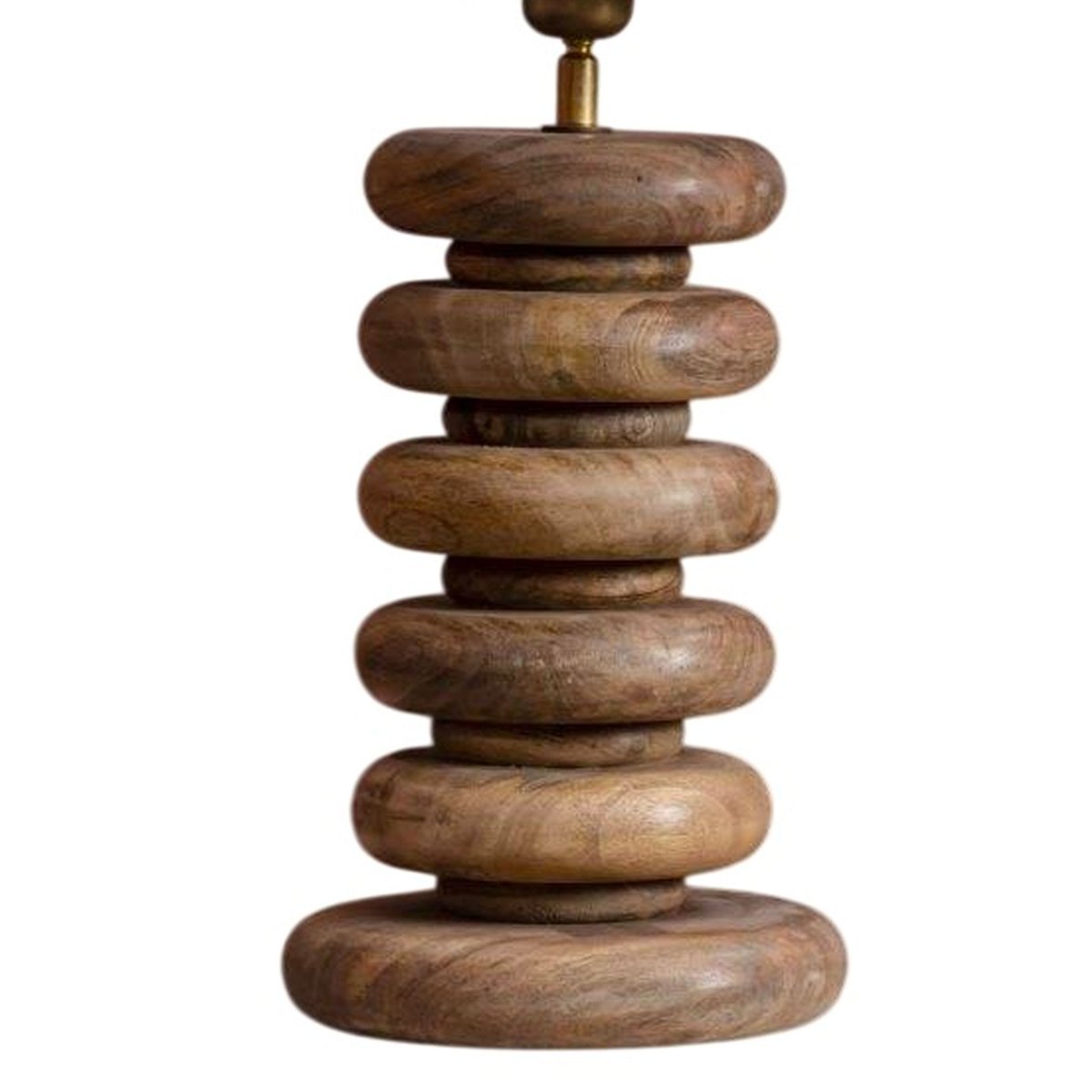 Lampe à poser en bois de mangue et abat-jour gris 34x34x53cm bois, WADIGA