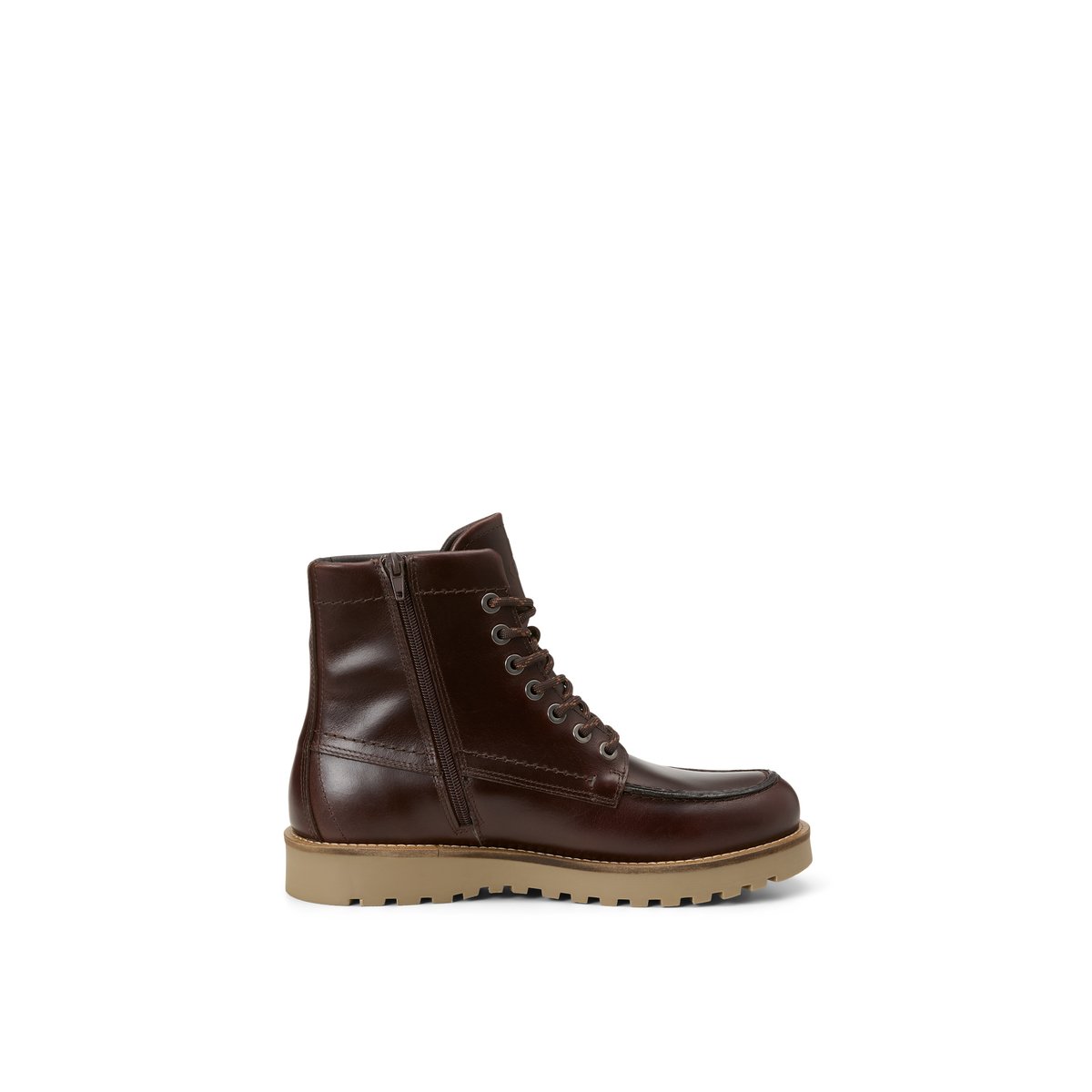 Bottes à lacets, modèle Jack avec fermeture éclair intérieure marron foncé, MARC O'POLO