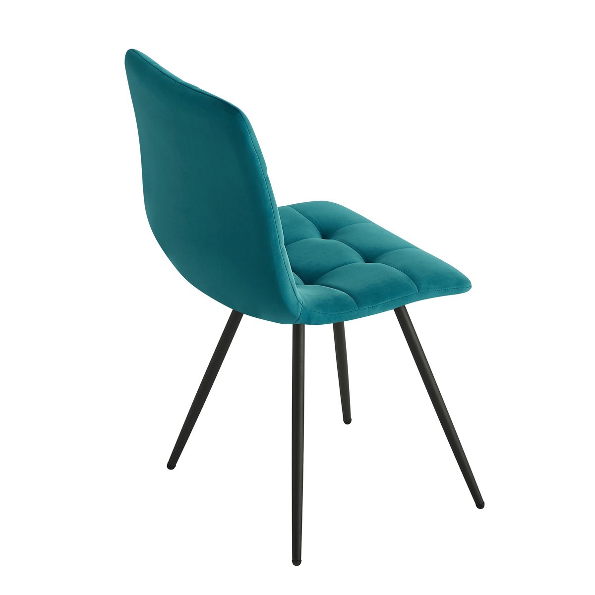 Lot de 2 chaises, métal et velours, BJORN bleu canard, NORDLYS