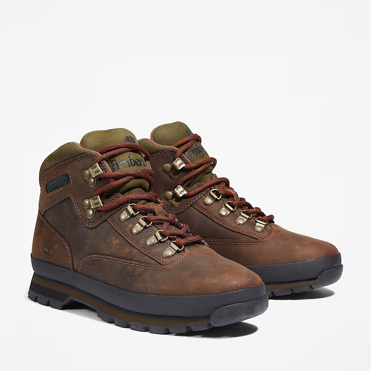 Botas de piel Euro Hiker Mide Lace marrón, TIMBERLAND