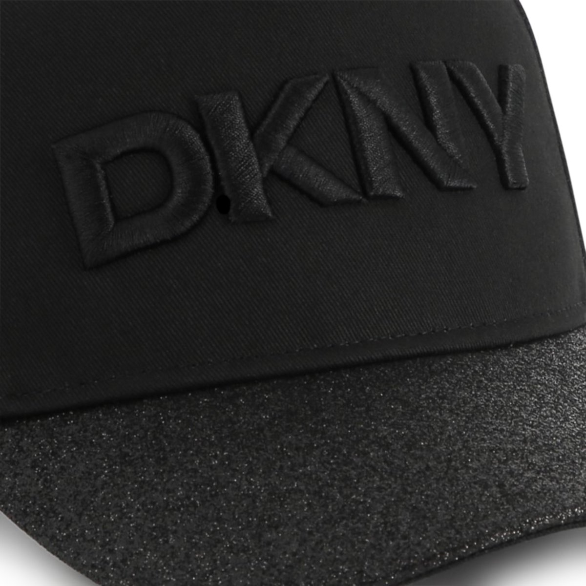Casquette pailletée en coton black, DKNY