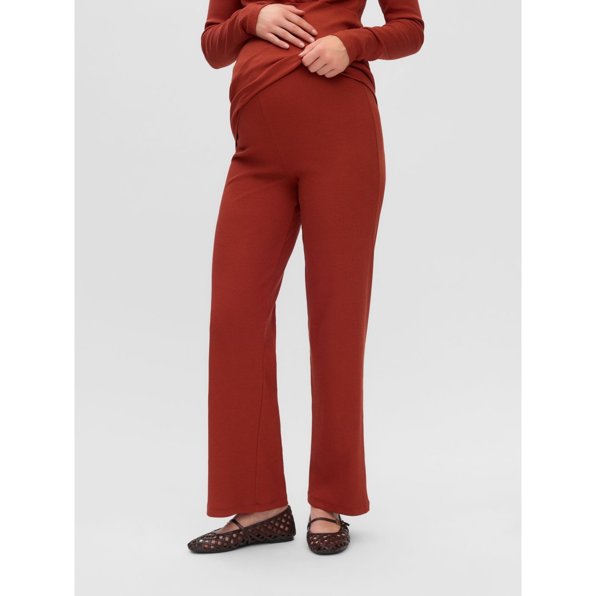 Pantalon rouge - burnt henna 1, MAMA LICIOUS