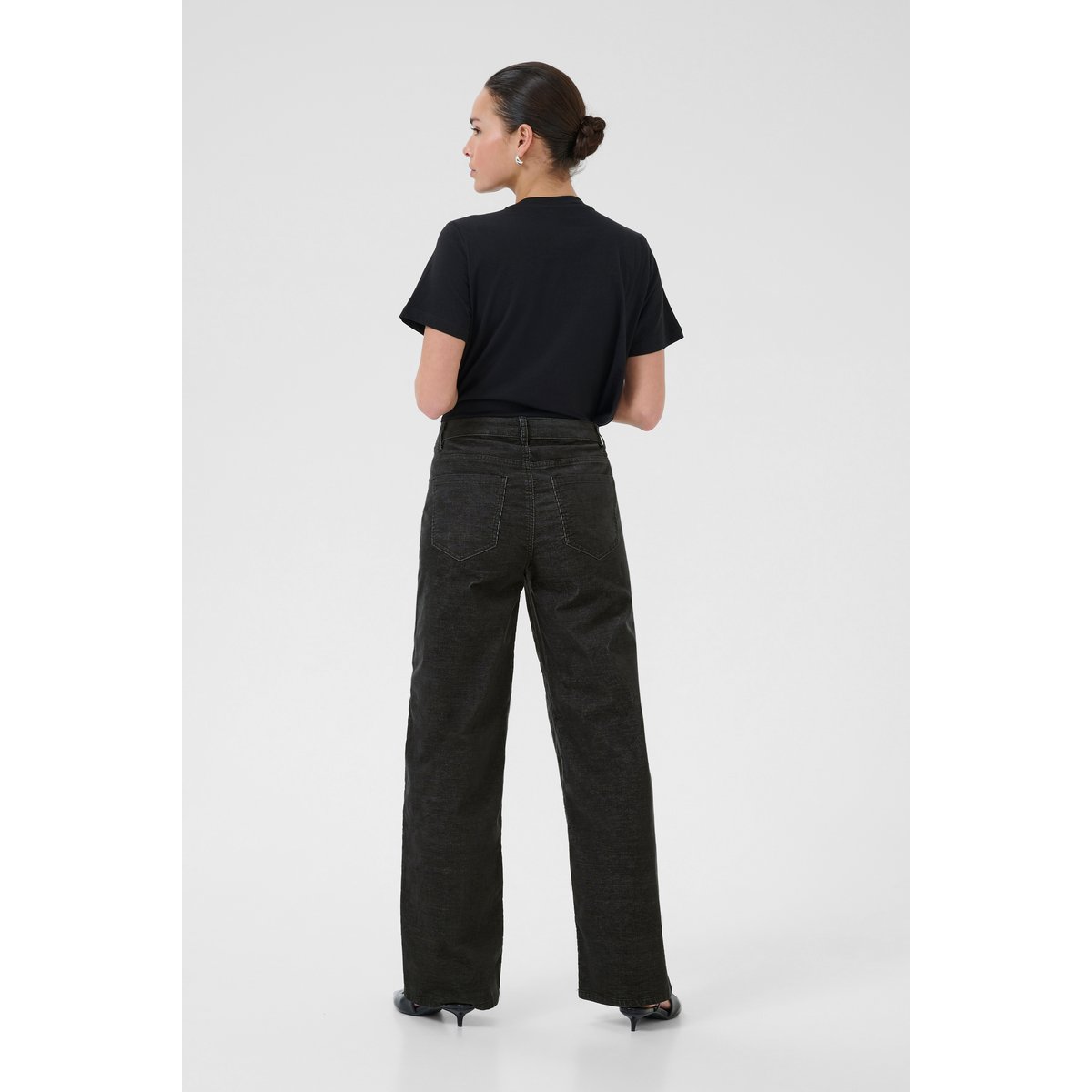 Pantalon casual noir black oyster, KAFFE