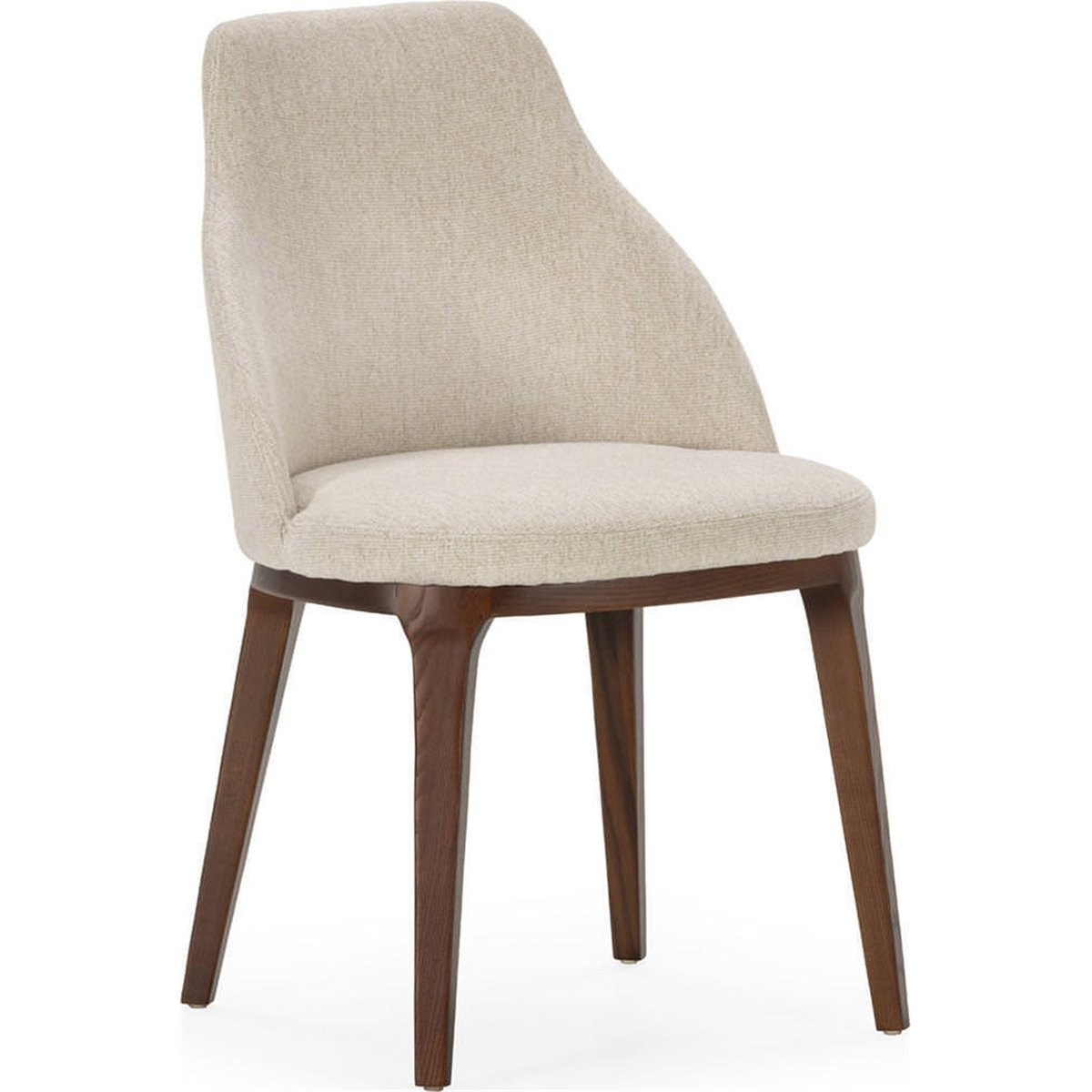 Chaise scandinave en bois et tissu bois brun et blanc, RECOLLECTION