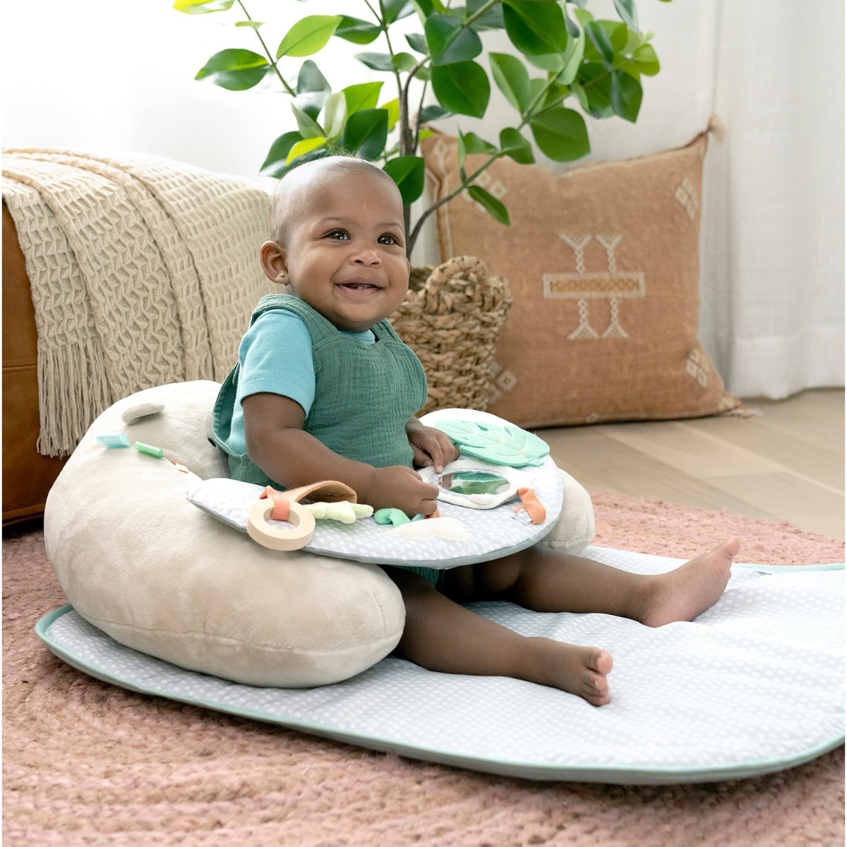 Tapis d’éveil 4 en 1 beige, gris, blanc, INGENUITY