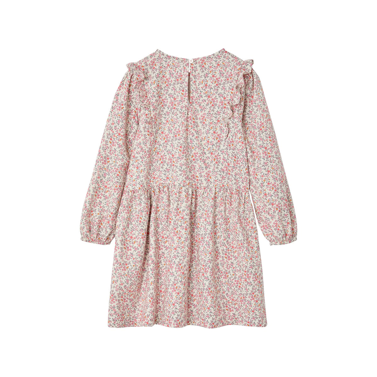 Robe courte manches longues vanille, VERTBAUDET