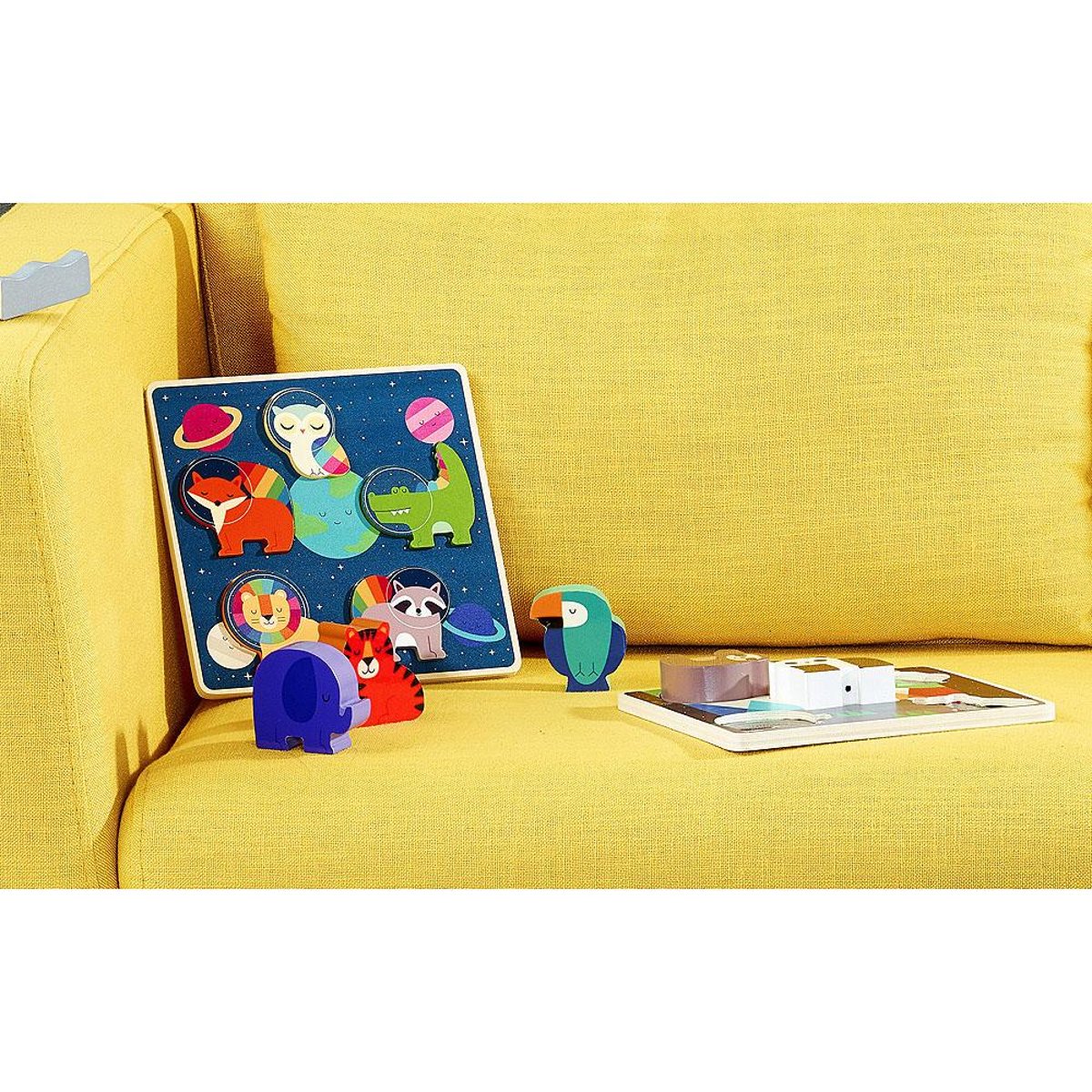 Encastrement tactile Espace bleu, VILAC