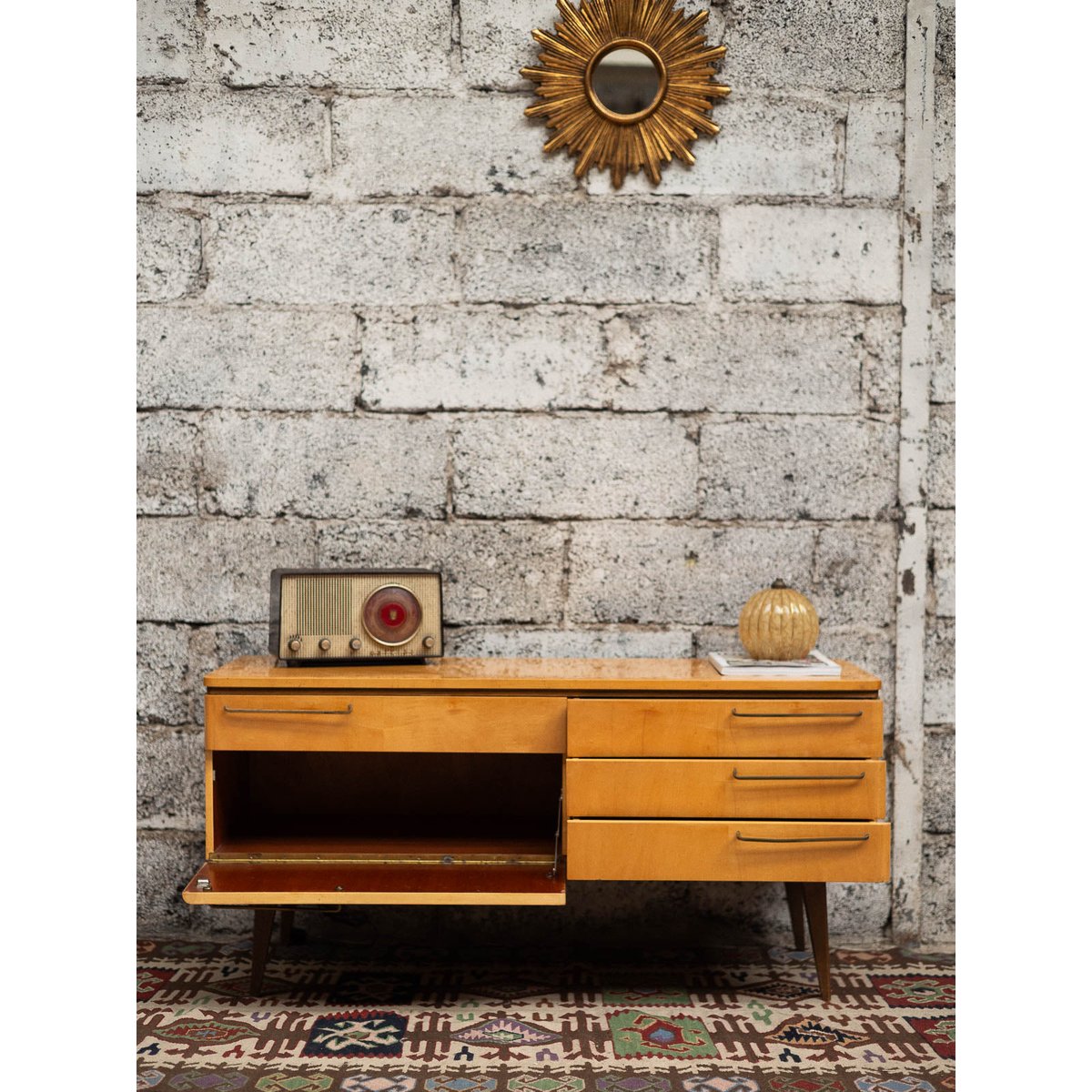 Enfilade au bois clair Margaret N°489 - Bon état bois clair, DEBONGOUT