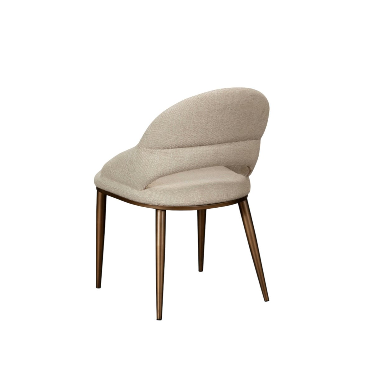 Chaise tissu écru à dos ouvert et pieds cuivrés (lot de 2) TREVI ecru, PIER IMPORT