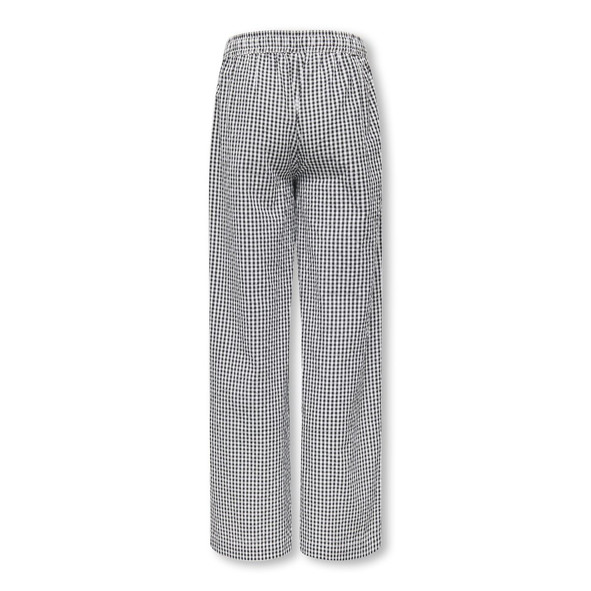 Soepelvallende broek met ruitjesprint vichy zwart/wit, KIDS ONLY