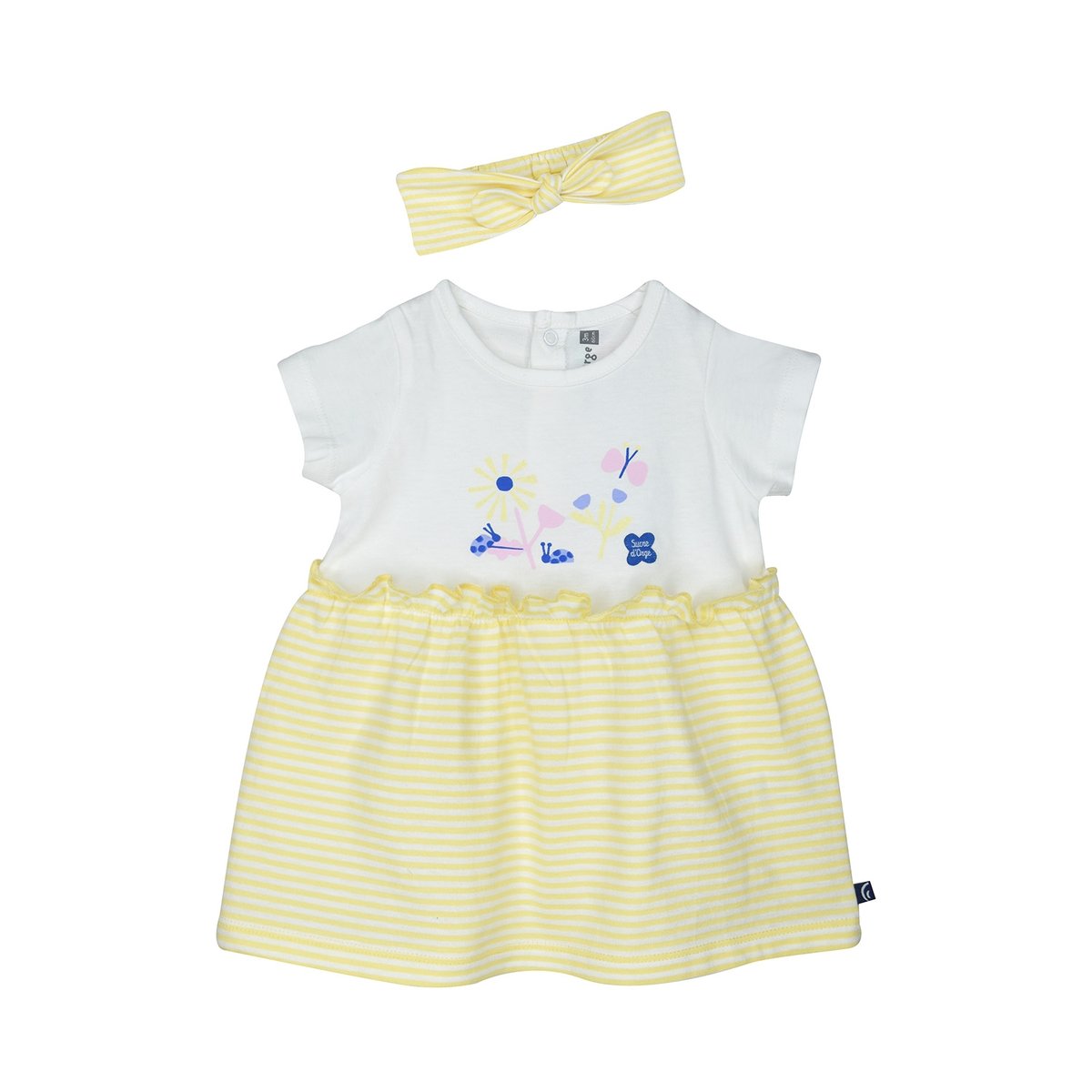 Robe bandeau goyave bebe blanc, SUCRE D'ORGE