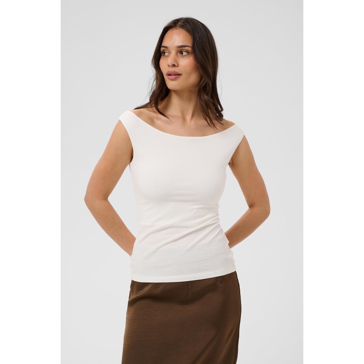 Jersey sans-manches blanc chalk, KAFFE