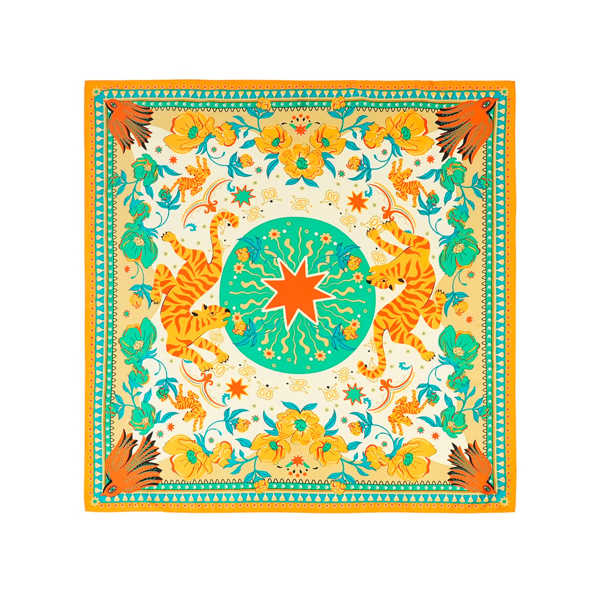 Foulard medium à motifs BANDIDAS vert, WILD