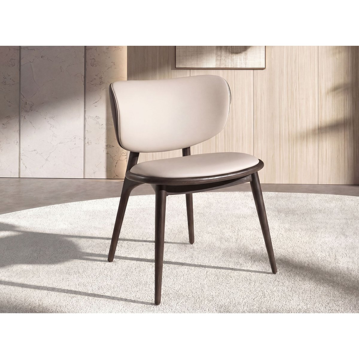 Chaise en similicuir gris foncé | crème, ANGEL CERDA
