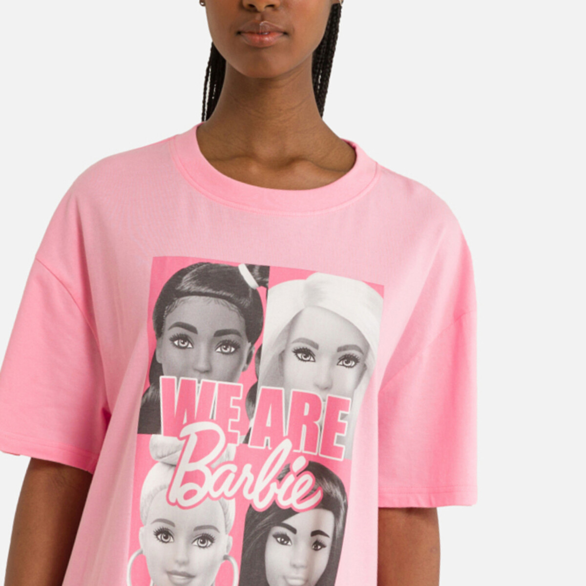 Chemise de nuit oversize Barbie rose pale, BARBIE