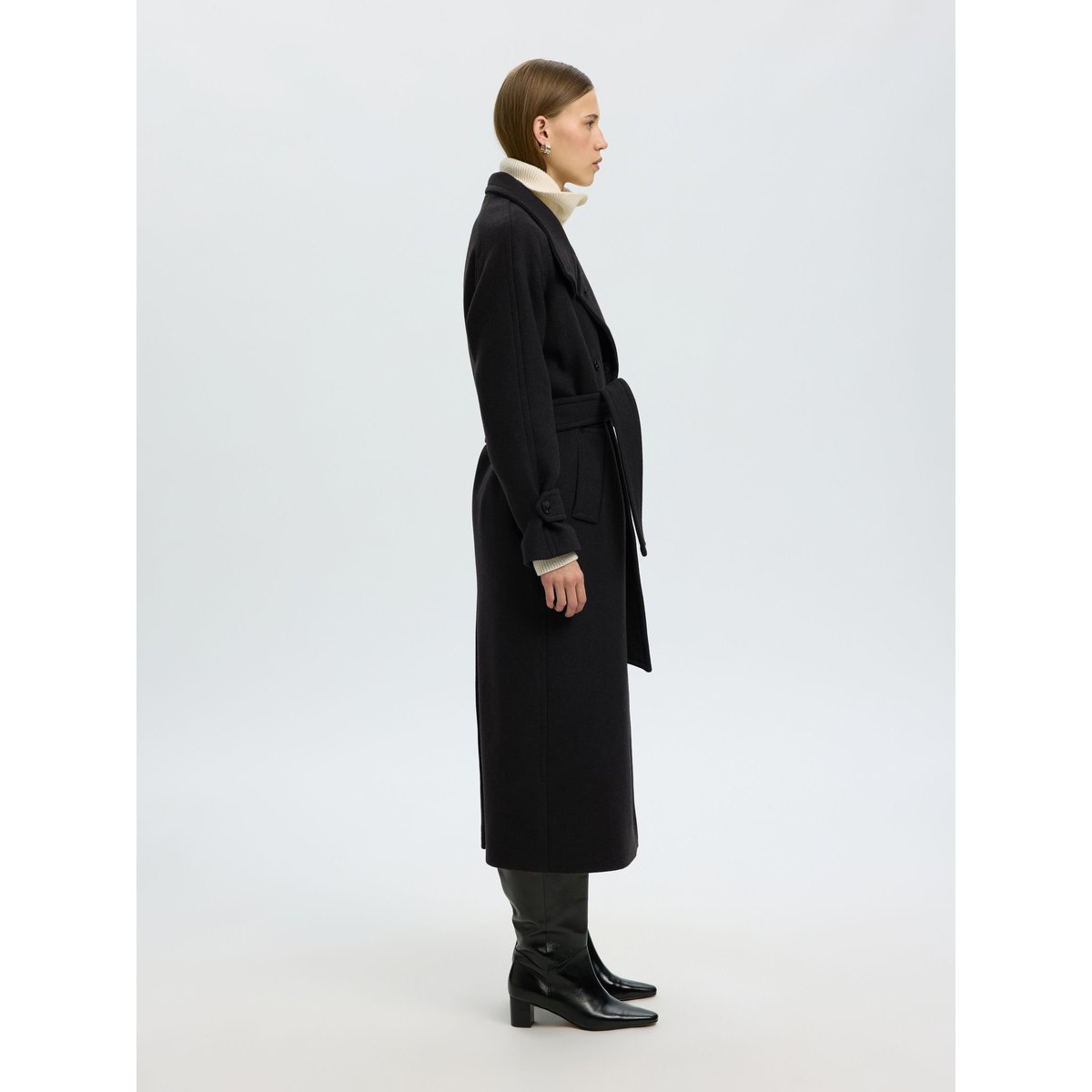 Manteau noir - black1, SELECTED
