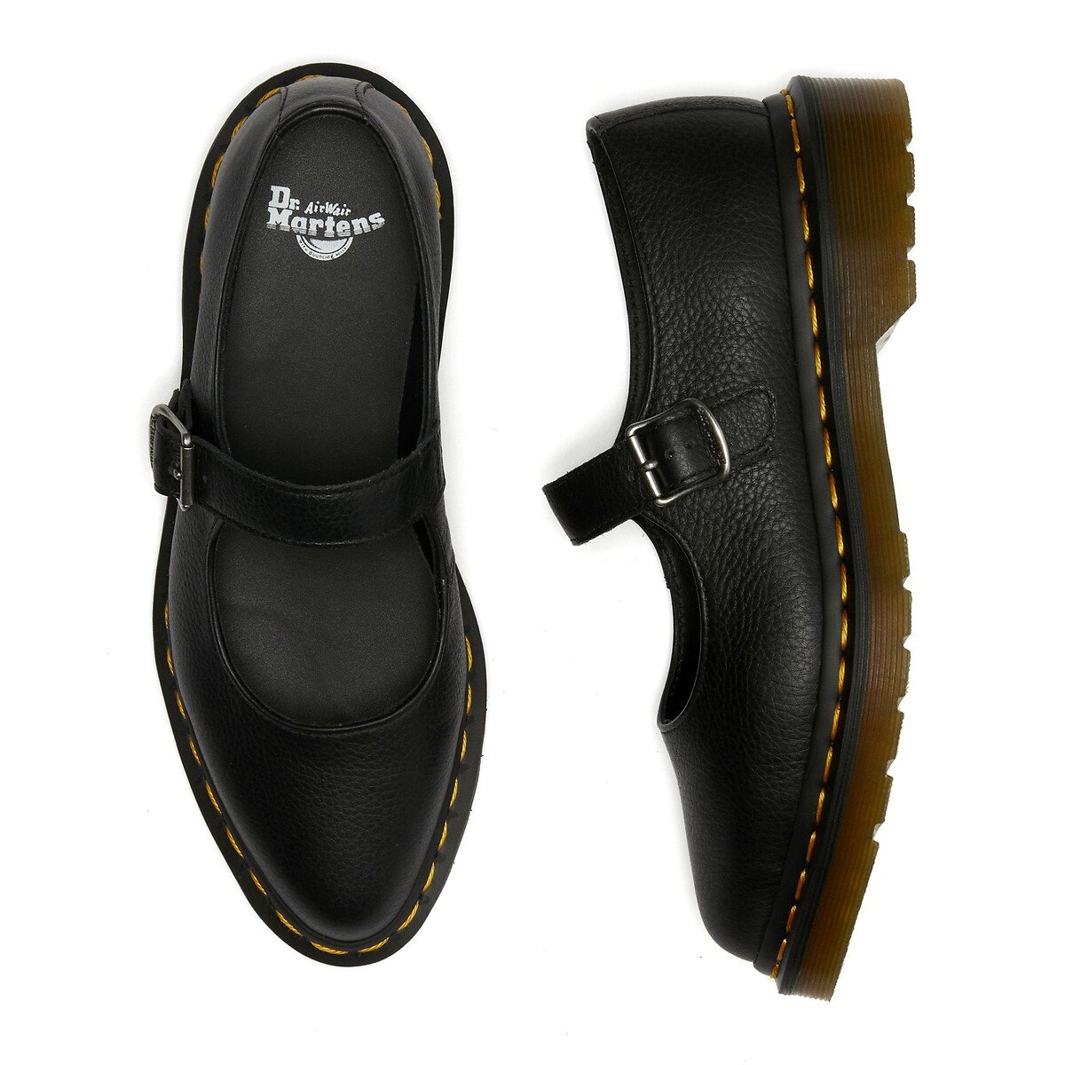 Babies Elphie Mary Jane en cuir Virginia noir, DR. MARTENS
