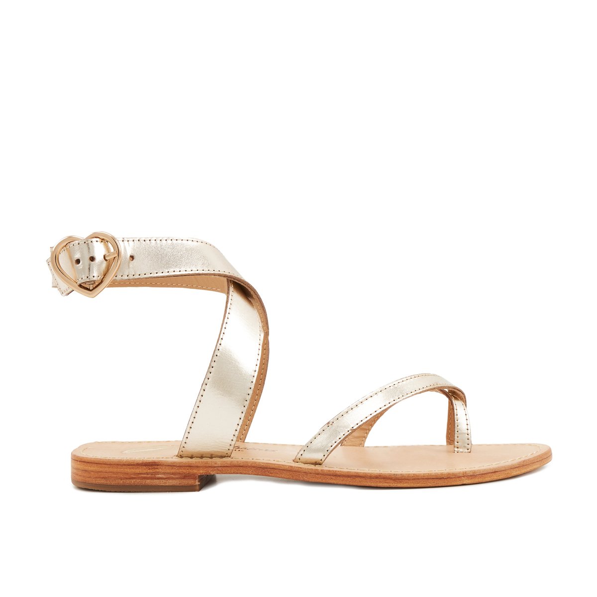 Sandales En Cuir Lympia gold, BONS BAISERS