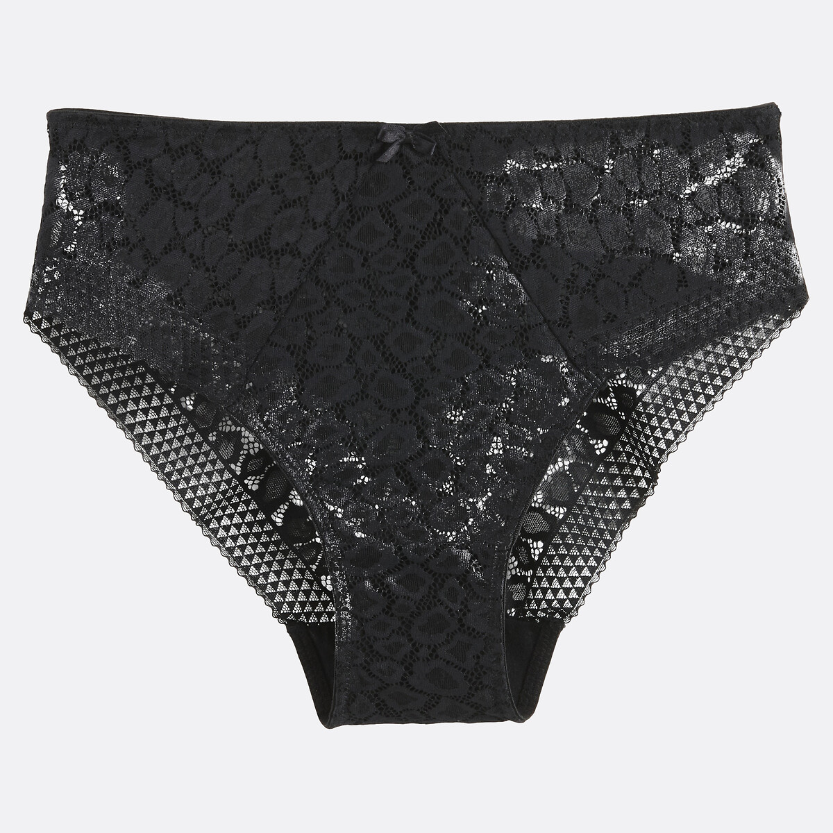 Hoher Slip aus Spitze, Leopardenmuster schwarz, ANNE WEYBURN