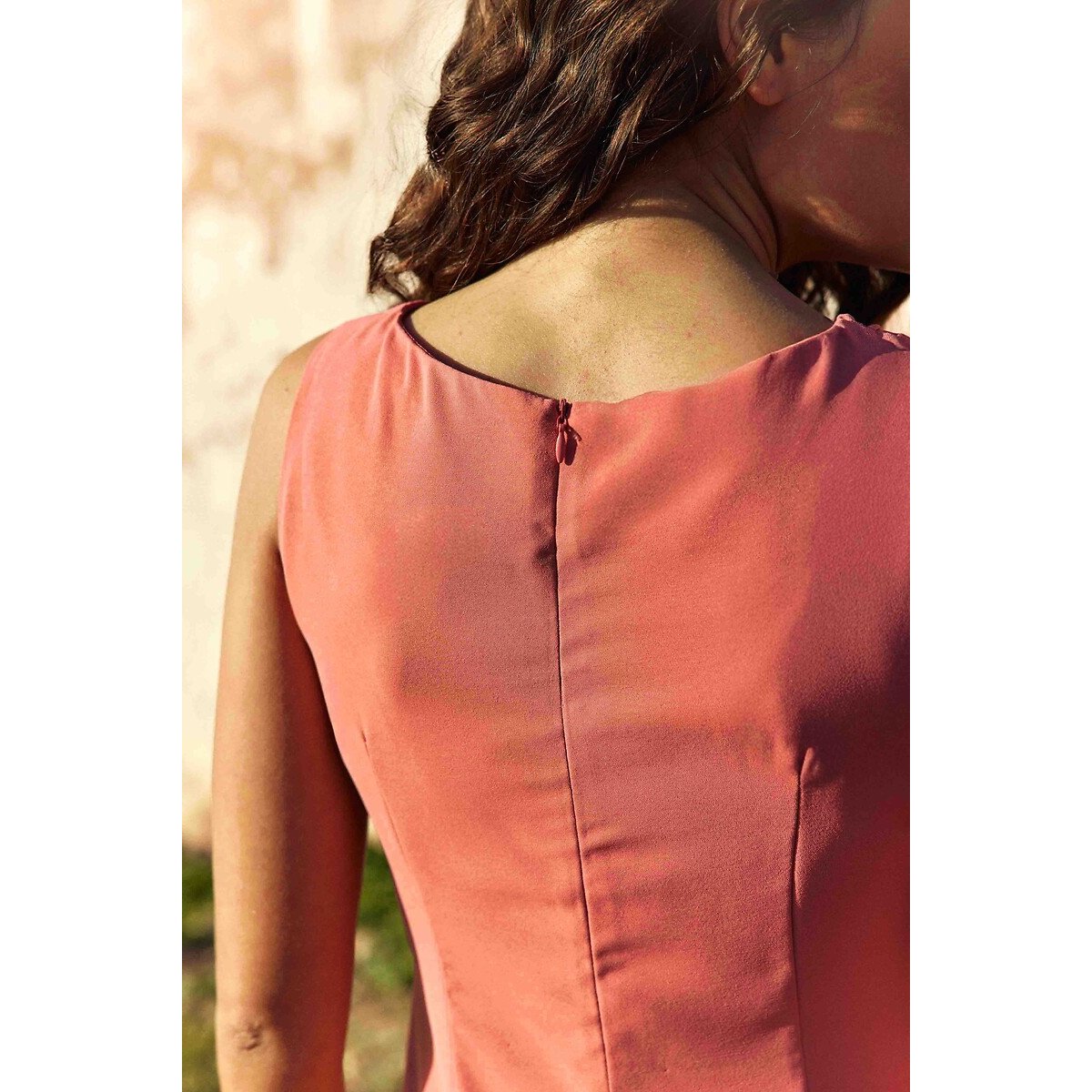 Robe midi sans manches drapée, ROSA terracotta, LA PETITE ETOILE