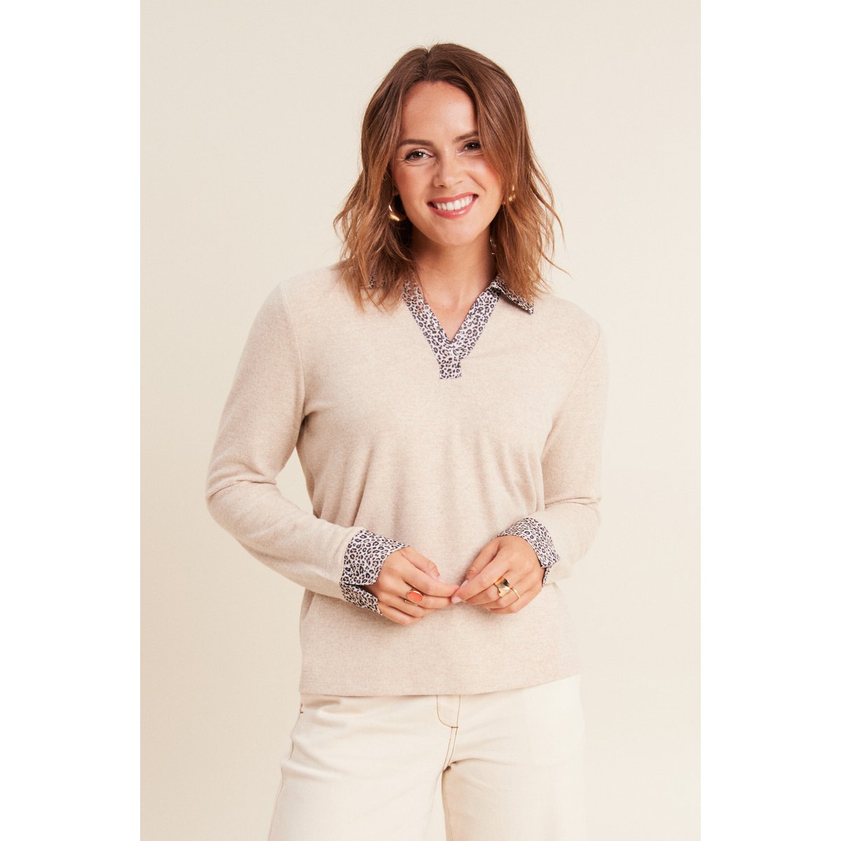 T-shirt manches longues creme, BREAL