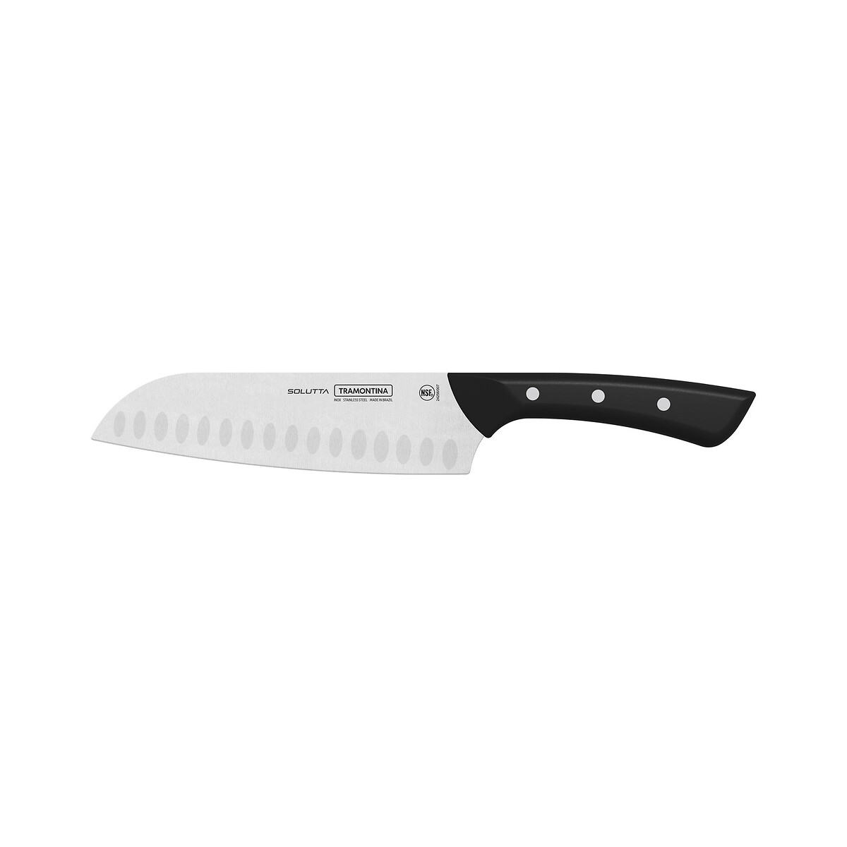 Faca Santoku Solutta 7", Tramontina preto , TRAMONTINA