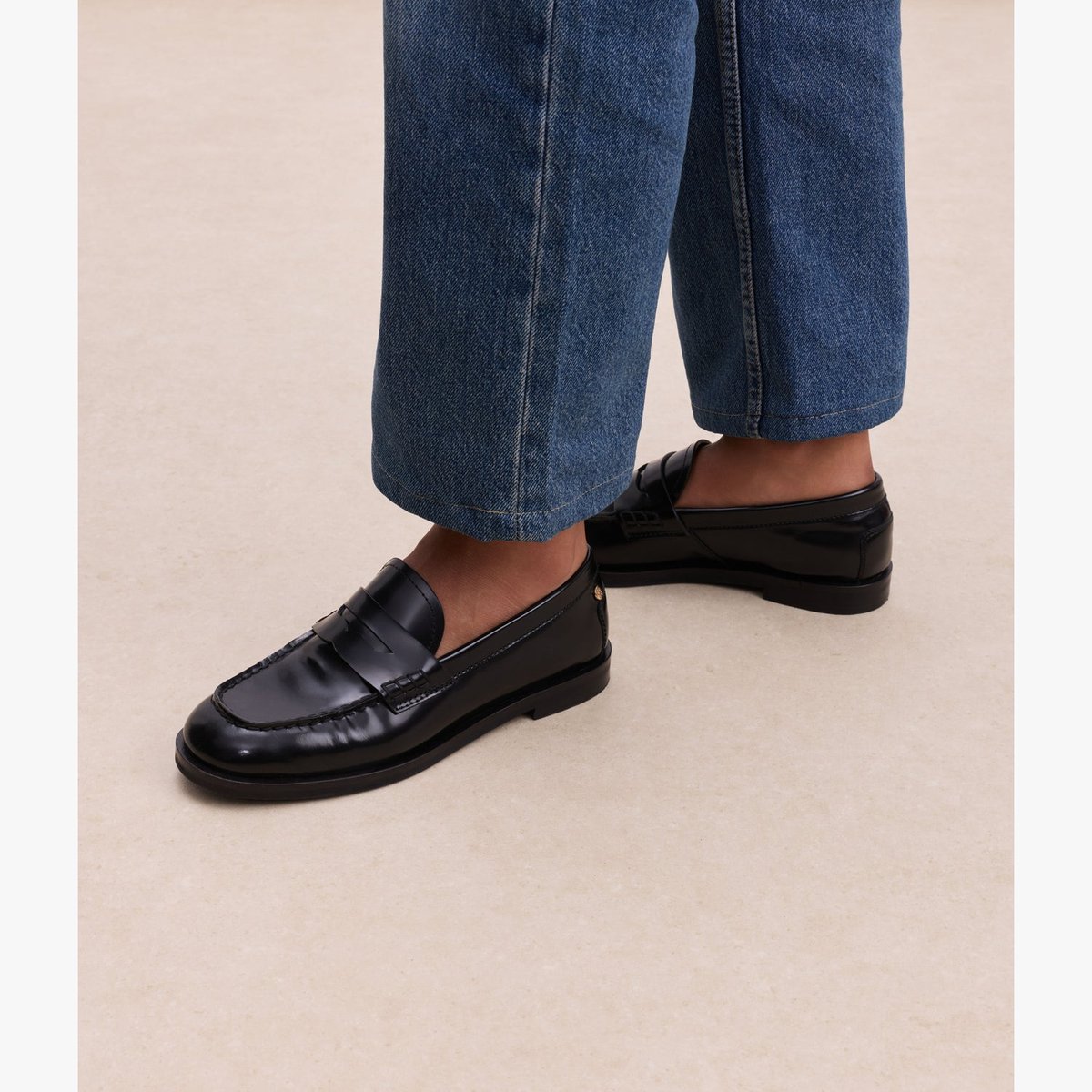Mocassin en cuir AIDA noir, BOCAGE