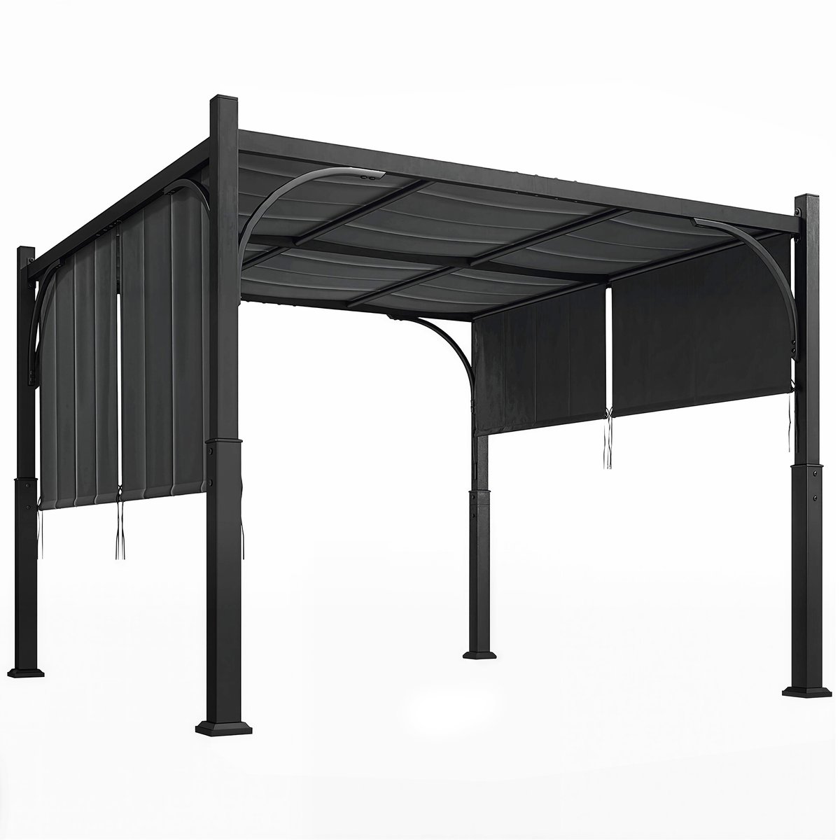 Pergola de jardin 3 x 3 m auvent coulissant métal galvanisé gris, OUTSUNNY