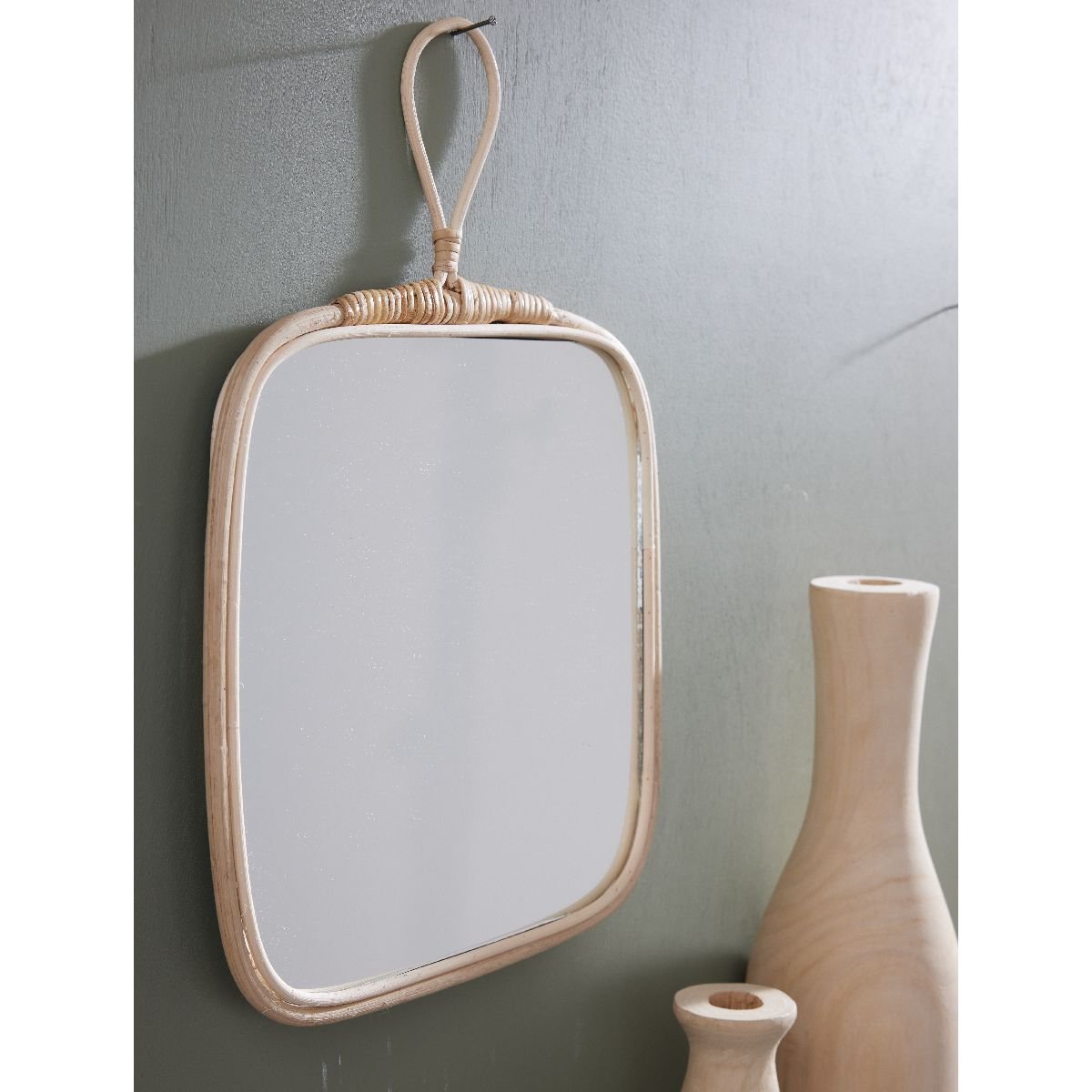 Miroir carré en bois MATISSE beige, FACTORY