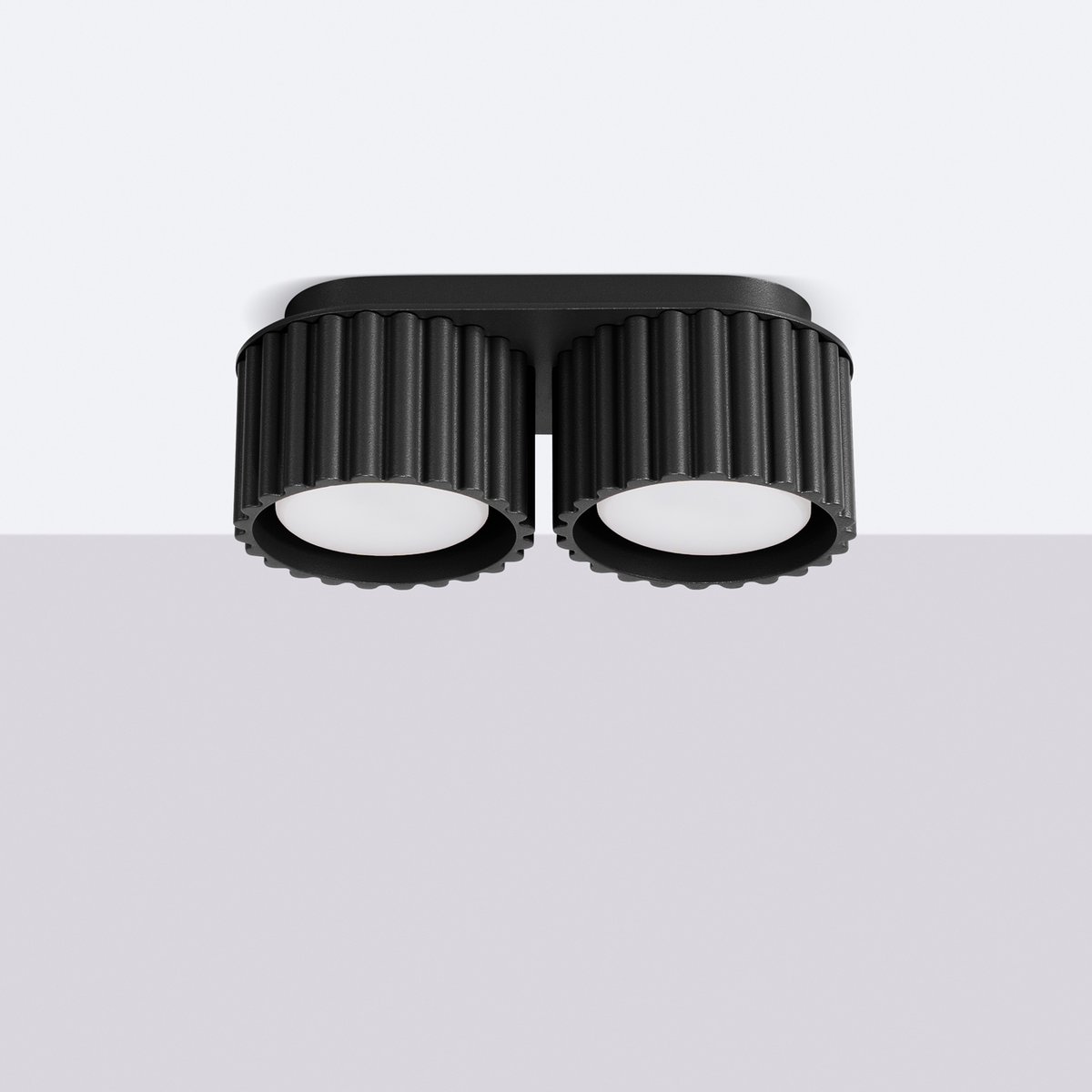 Plafonnier Aluminium Noir Gx53 2 Aura noir, EDEN