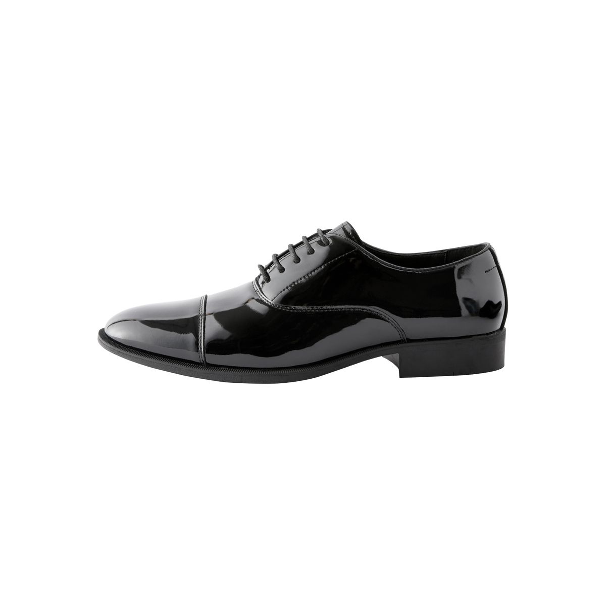 Chaussures oxford vernies à bout rapporté noir, NEXT