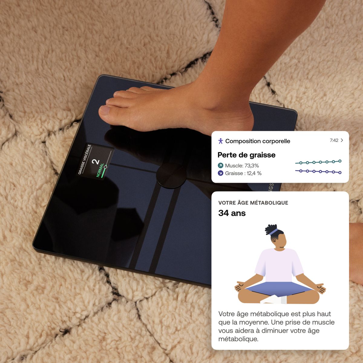 Pèse personne Body Comp noir, WITHINGS