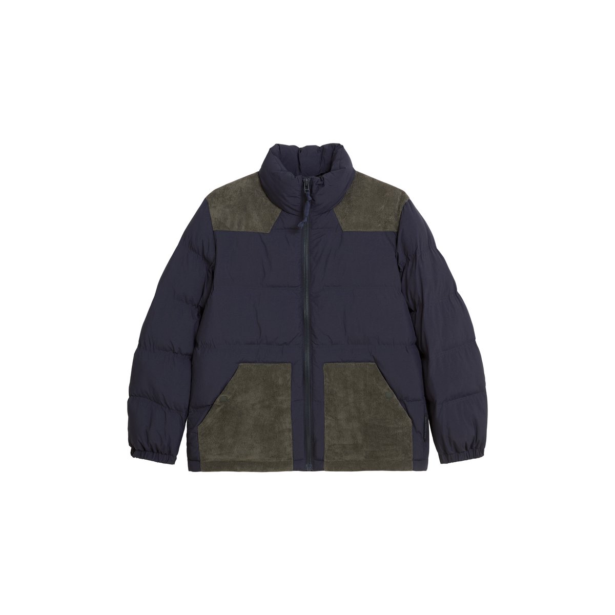 Veste matelassée regular avec empiècements en velours côtelé de couleur contrastée bleu foncé, MARC O’POLO DENIM