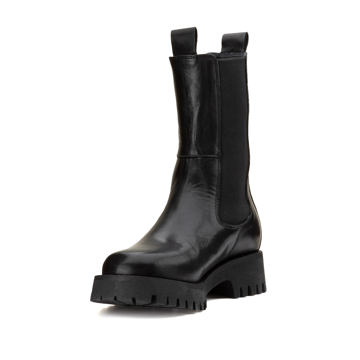 Ridle Leather Mid Calf Boots black, JONAK
