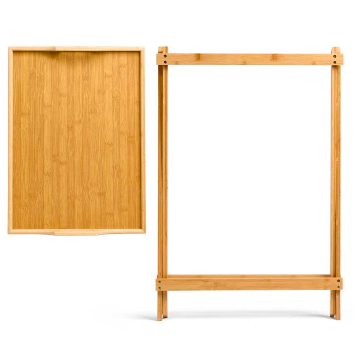 Table pliante en bambou plateau amovible 50x36x64.5cm bois, WADIGA