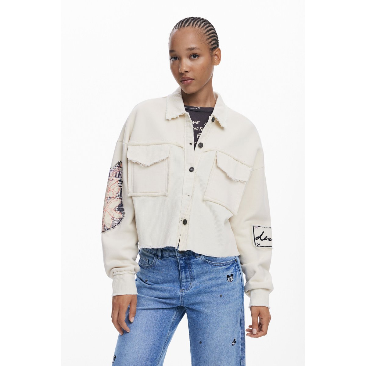 Sweat-shirt à boutons Mickey™ beige, DESIGUAL