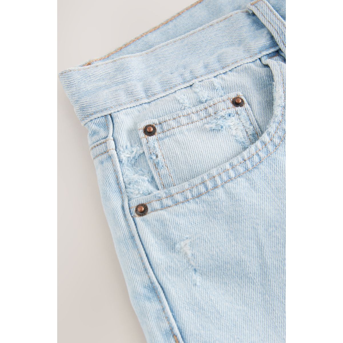 Short en jean souple 100 % coton délavé au javel, NEXT