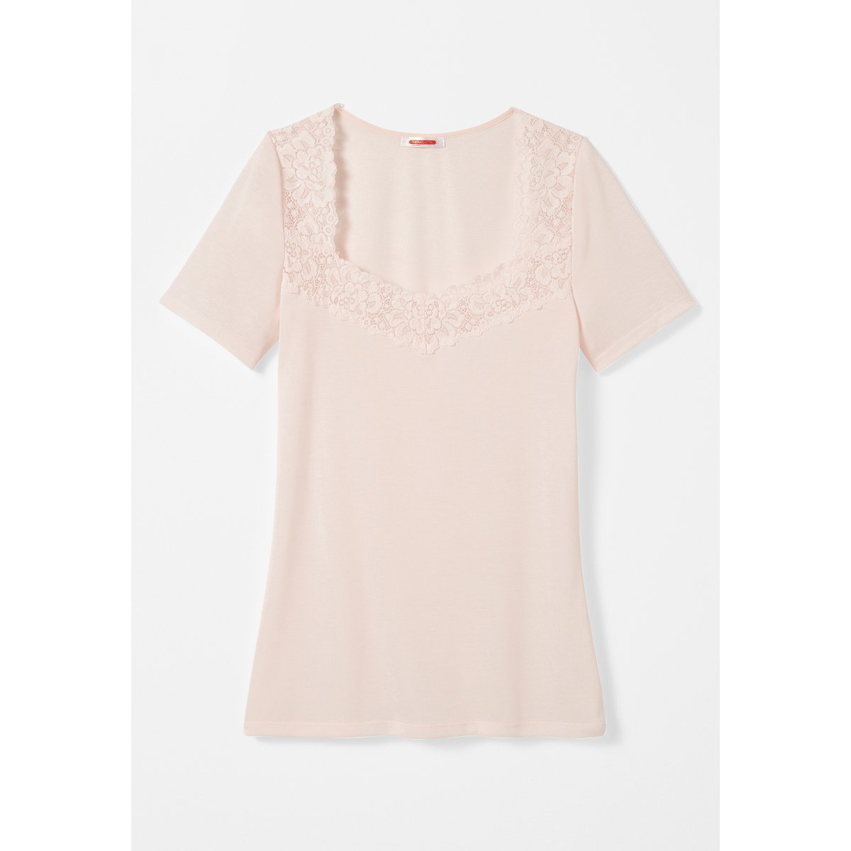T-shirt douceur soyeuse Thermolactyl rose pâle, DAMART