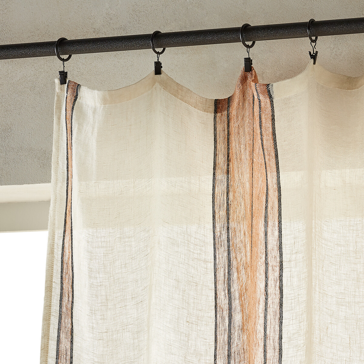 Mangilano Linen Curtain ivory/coffee/black, AM.PM