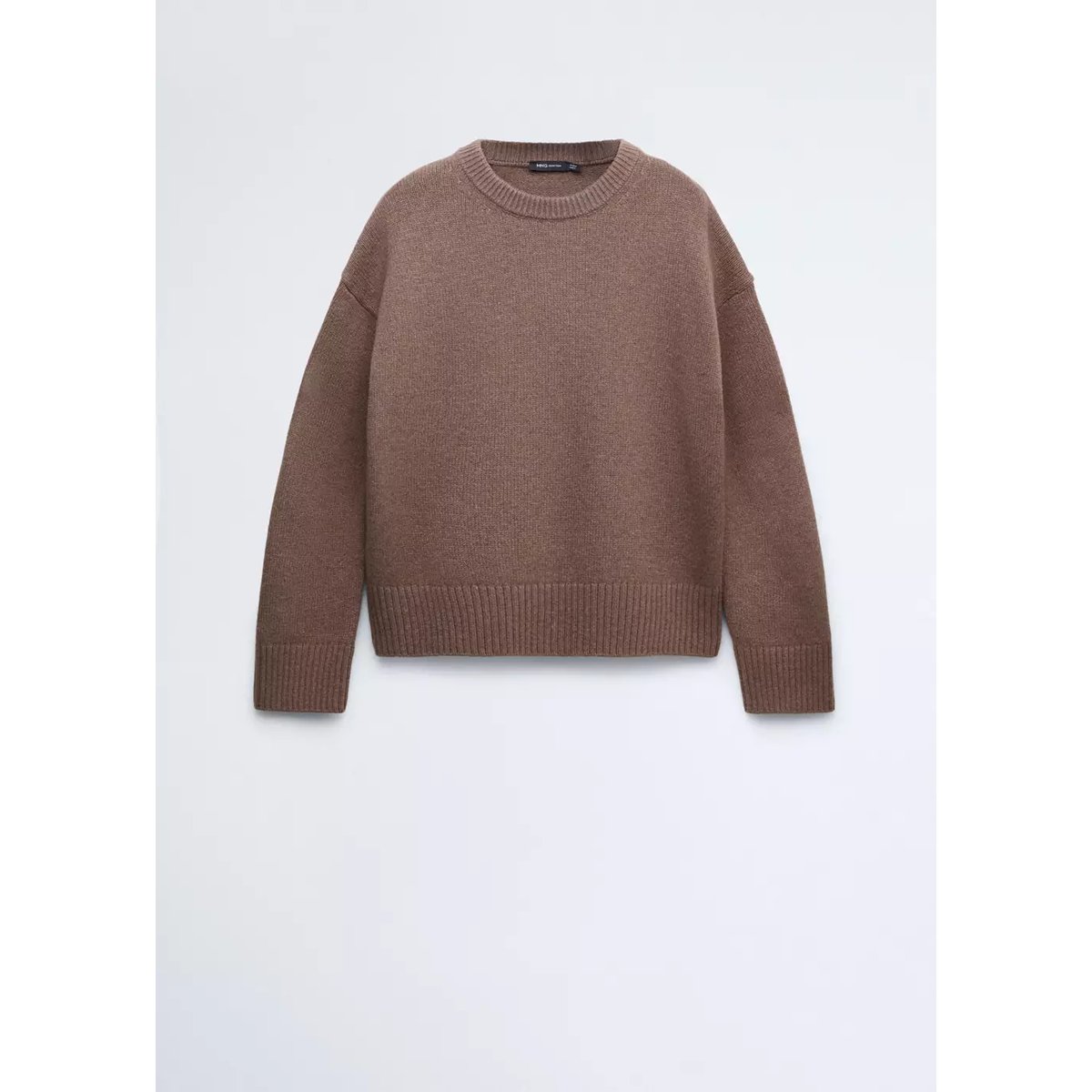 Pull-over laine col rond marron moyen, MANGO