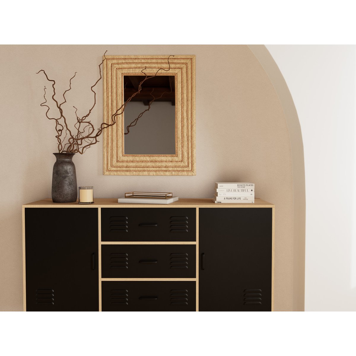 Buffet - TRIBECA bois / noir, BEST MOBILIER