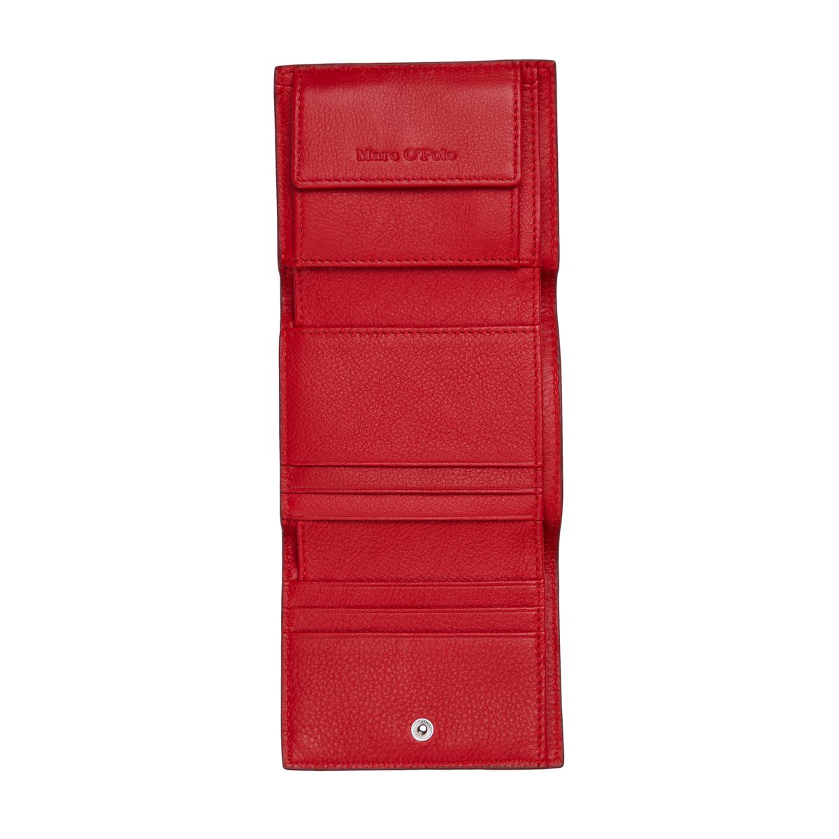 Porte-monnaie combiné modèle Judis en cuir de vache grainé rouge, MARC O'POLO