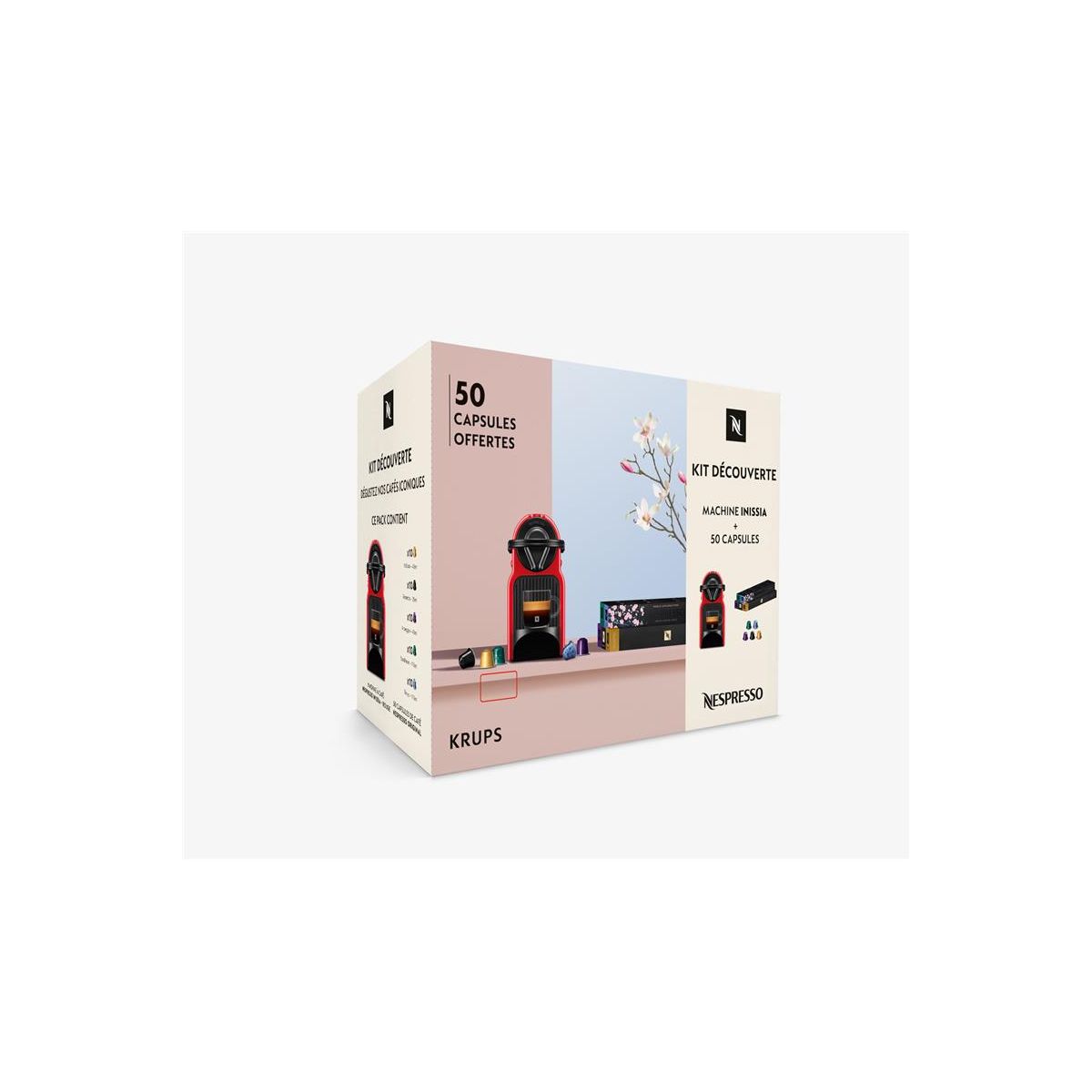 Cafetière à dosettes BUNDLE INISSIA + 50 CAPSULES couleur unique, KRUPS