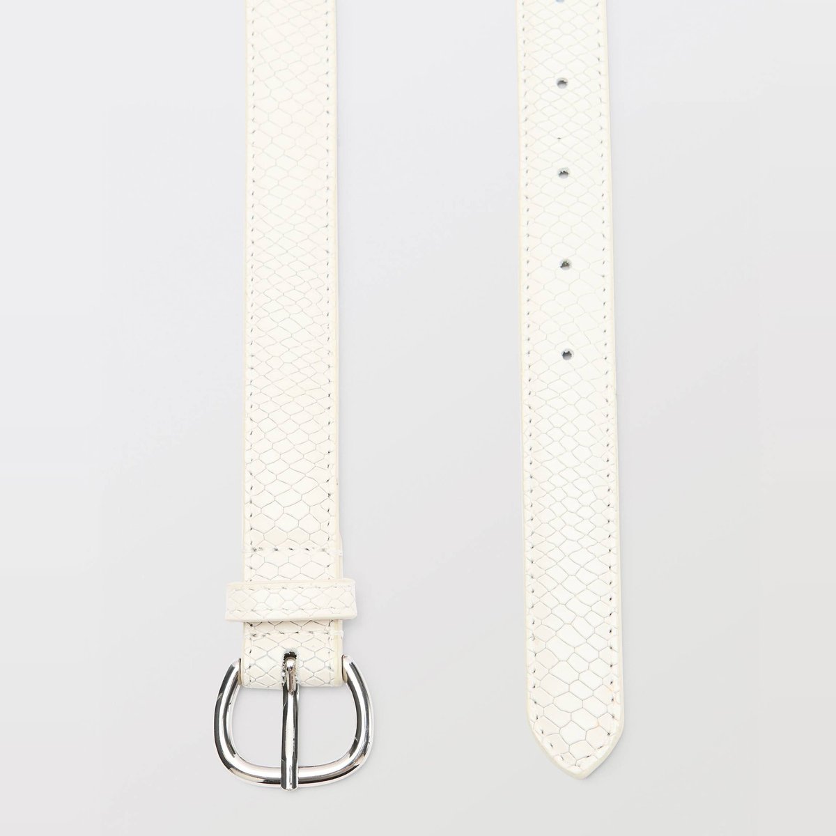 Ceinture en cuir blanc, MONOPRIX