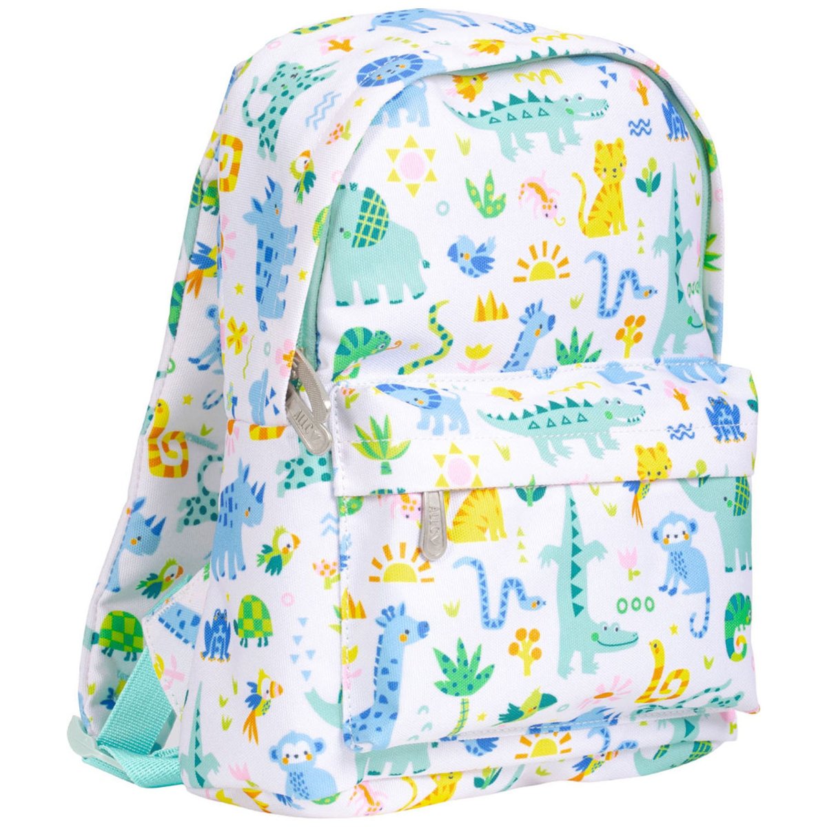 Petit sac à dos bébé blanc jungle, A LITTLE LOVELY COMPANY