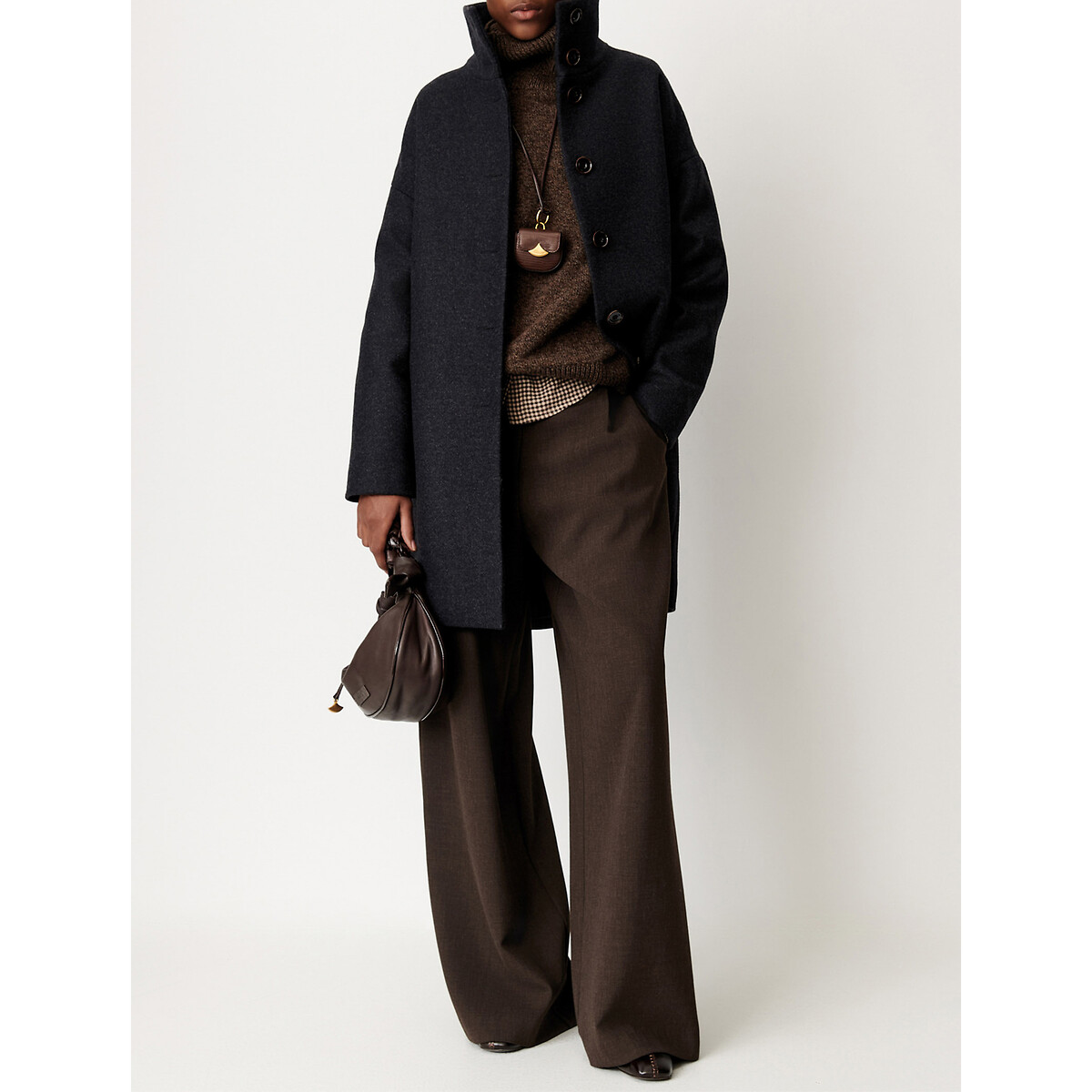 Manteau mi-long en laine mélangée, PARADISE gris foncé, SESSUN
